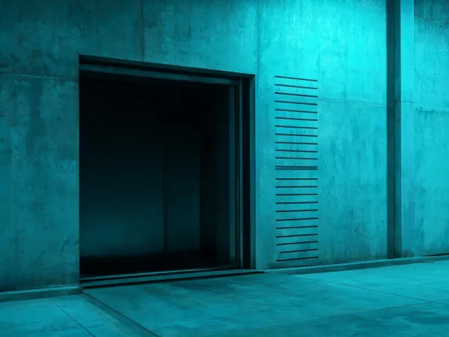 Loading dock next to a goods lift shaft