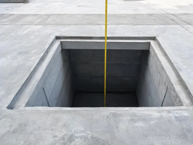 Manufacturing pit for a freight elevator